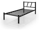Ver imagem 2 de Cama Solteiro Bruna 100% de Aço Estilo Industrial Sistema de Encaixe Preto