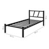 Cama Solteiro Bruna 100% de Aço Estilo Industrial Sistema de Encaixe Preto - 3