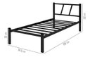 Ver imagem 3 de Cama Solteiro Bruna 100% de Aço Estilo Industrial Sistema de Encaixe Preto