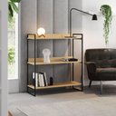 Ver imagem 1 de Buffet Aparador Industrial 3 Prateleiras Córdoba 95cm Preto e Castanho Marrom