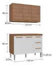 Ver imagem 4 de Balcão Cozinha Joia 1.10m Luxo + Aereo Madeirado/Branco Mesclado