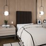 Cabeceira Estofada Cama Box Solteiro Carla 90cm com Frame Suede:marrom - 4