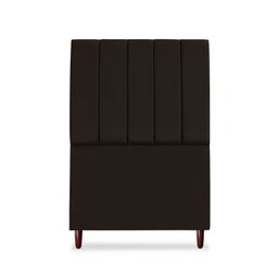 Cabeceira Estofada Cama Box Solteiro Carla 90cm com Frame Suede:marrom - 1