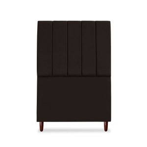 Cabeceira Estofada Cama Box Solteiro Carla 90cm com Frame Suede:marrom
