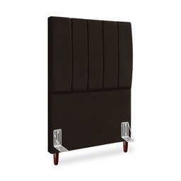 Cabeceira Estofada Cama Box Solteiro Carla 90cm com Frame Suede:marrom - 3