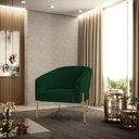 Ver imagem 6 de Cadeira Sala de Jantar Pé Ferro Dourado Kit 2 Stella Bouclê D03 - D'Rossi Cor Verde