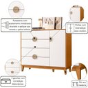 Ver imagem 2 de Cômoda Sapateira Ipê Natureza Cinamomo/Branco