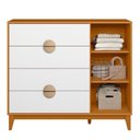 Ver imagem 4 de Cômoda Sapateira Ipê Natureza Cinamomo/Branco
