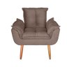 Poltrona para Sala e Quarto Decorativa Opala Suede Capuccino - 3