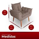 Ver imagem 2 de Poltrona para Sala e Quarto Decorativa Opala Suede Capuccino
