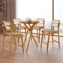 Ver imagem 1 de Conjunto Mesa Bistrô Ballare Tampo de 60cm Redondo e 4 Banquetas Eva Premium