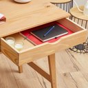 Ver imagem 6 de Mesa Escrivaninha Madeira 2 Gavetas Retro Milo Madeirado Idimex