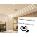 Ver imagem 1 de Perfil Alumínio Preto Sobrepor + Fita Led Frio + Fonte 2m