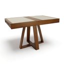 Ver mais imagens de Conjunto Sala de Jantar Atena Mesa Extensível 178x78cm Tampo Vidro 6 Cadeiras Assento Estofado Marrom/Pinhão