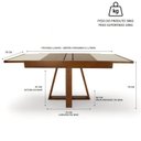 Ver imagem 3 de Conjunto Sala de Jantar Atena Mesa Extensível 178x78cm Tampo Vidro 6 Cadeiras Assento Estofado Marrom/Pinhão