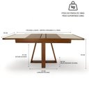 Ver imagem 3 de Conjunto Sala de Jantar Atena Mesa Extensível 178x78cm Tampo Vidro 6 Cadeiras Assento Estofado
