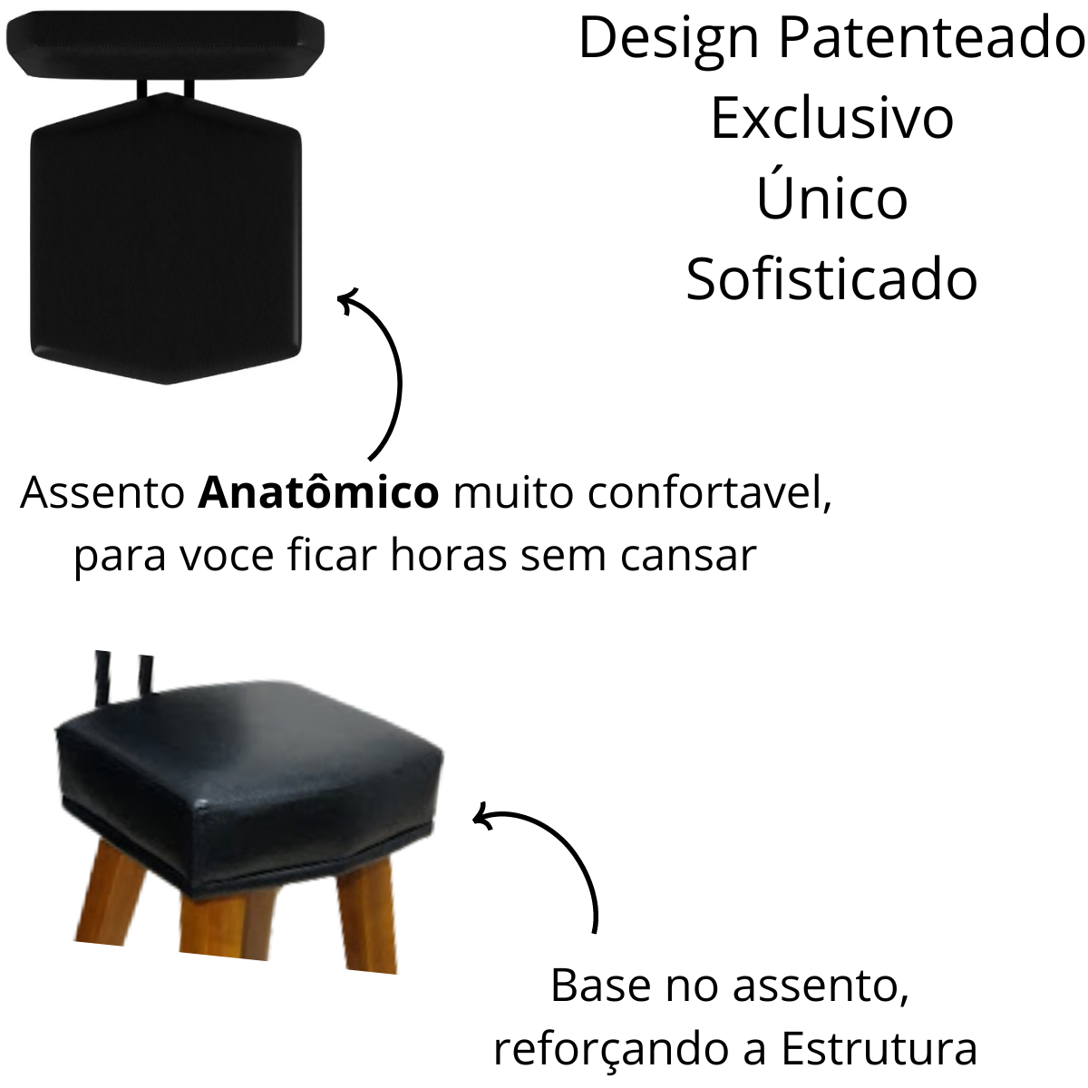 Kit 2 Banquetas Altas para Balcão Bancada Cozinha - 3