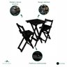 Conjunto de Bistrô 60x60 com 2 Banquetas Dobráveis Madeira para Churrascos e Eventos Preto Montana - 4