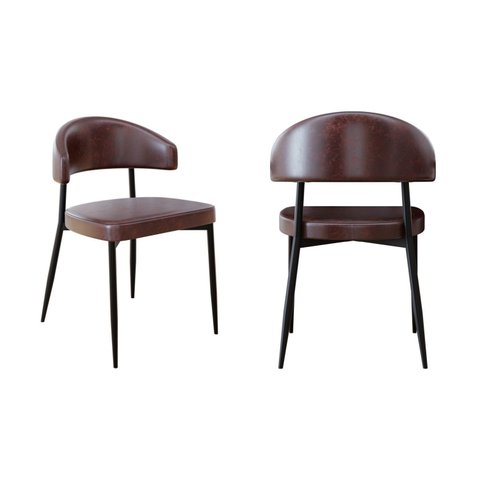 Cadeira Bless Fixa com 4 Pés 55 x 52,5 x 77,5 cm com 2 Unidades Marrom/Café/Preto