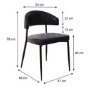 Ver imagem 4 de Cadeira Bless Fixa com 4 Pés 55 x 52,5 x 77,5 cm com 2 Unidades Preto