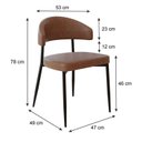 Ver imagem 4 de Cadeira Bless Fixa com 4 Pés 55 x 52,5 x 77,5 cm com 2 Unidades Marrom/Whisky/Preto