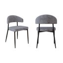 Ver imagem 1 de Cadeira Bless Fixa com 4 Pés 55 x 52,5 x 77,5 cm com 2 Unidades Cinza/Preto