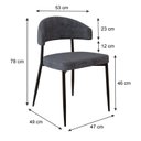 Ver imagem 4 de Cadeira Bless Fixa com 4 Pés 55 x 52,5 x 77,5 cm com 2 Unidades Preto/Grafite