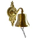 Ver imagem 3 de Sino Fixo de Parede Porta Portão com Suporte e Badalo Bronze