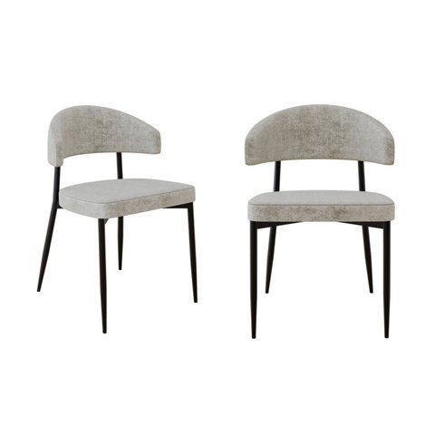 Cadeira Bless Fixa com 4 Pés 55 x 52,5 x 77,5 cm com 2 Unidades Bege/Off White/Preto