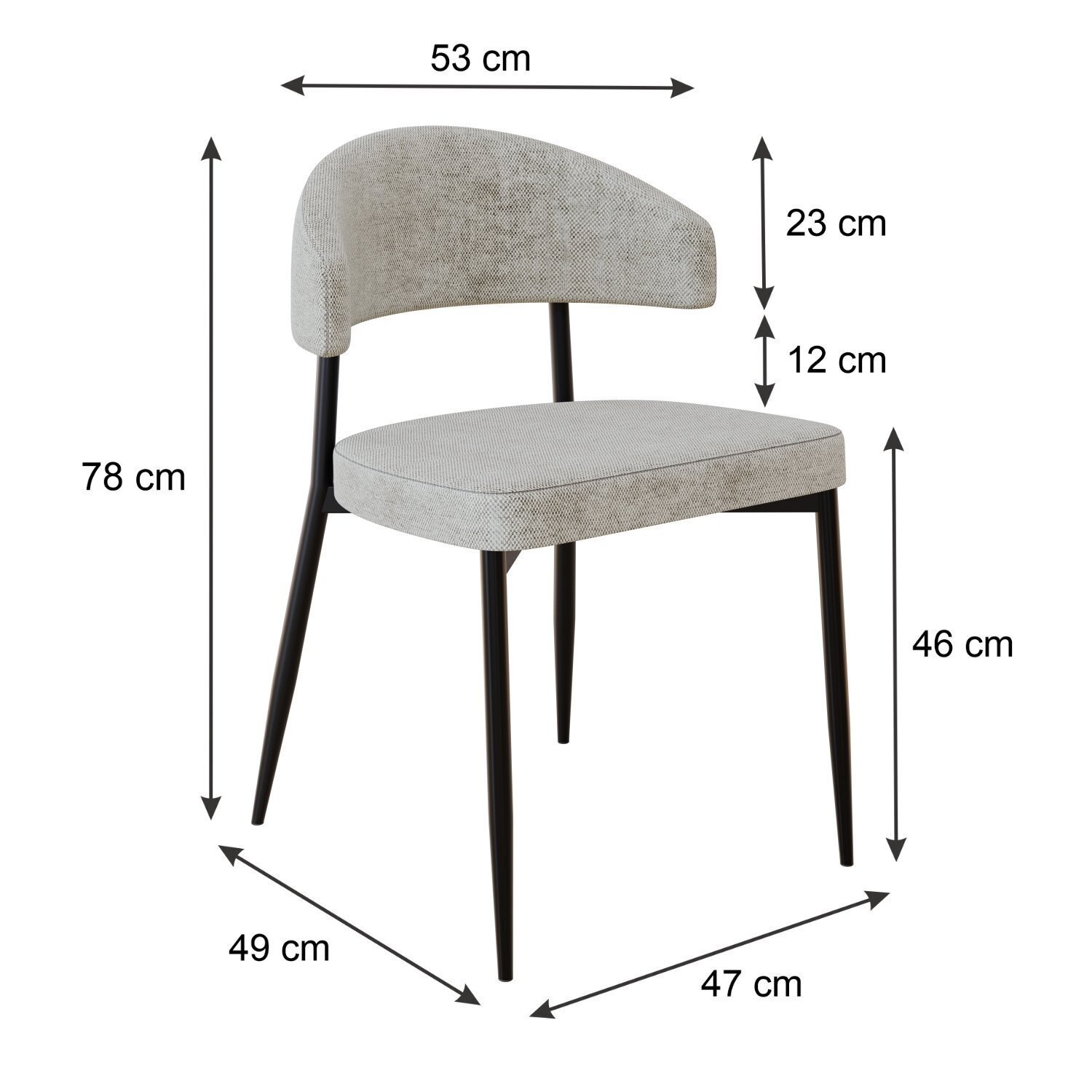 Cadeira Bless Fixa com 4 Pés 55 X 52,5 X 77,5 Cm com 2 Unidades - 4