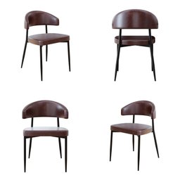 Cadeira Bless Fixa com 4 Pés 55 x 52,5 x 77,5 cm com 4 Unidades Marrom/Café/Preto - 1 Cadeira Bless Fixa com 4 Pés 55 x 52,5 x 77,5 cm com 4 Unidades Marrom/Café/Preto - 1