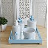 Kit Higiene Porcelana Bebê Urso Azul bebê + Bandeja - 3