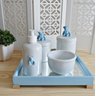 Kit Higiene Porcelana Bebê Urso Azul bebê + Bandeja - 1