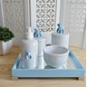 Kit Higiene Porcelana Bebê Urso Azul Bebê + Bandeja - 1