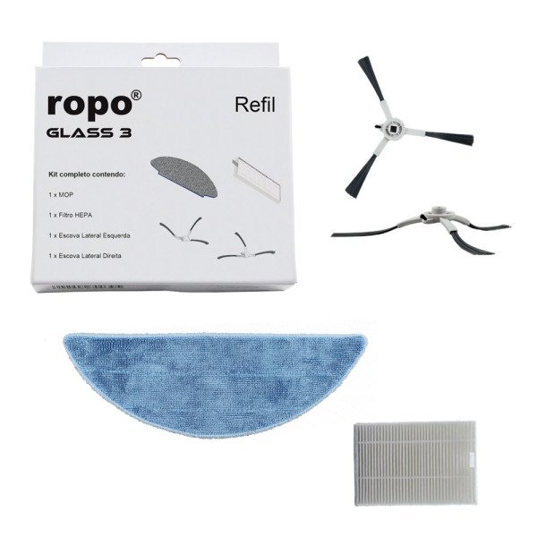 Robô Aspirador Ropo Glass 3 + Kit Refil - 2