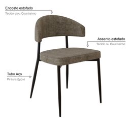 Cadeira Bless Fixa com 4 Pés 55 X 52,5 X 77,5 Cm com 4 Unidades - 5