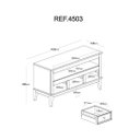 Ver imagem 3 de Rack Baixo C/ 3 Gavetas 4503 - (amêndoa)