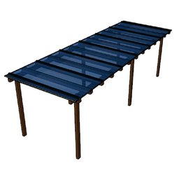 Kit Policarbonato Azul 6mm 6,00m X 1,00m - Perfis Naturais - 1