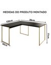 Ver imagem 5 de Mesa para Escritório em L com Tampo em MDP Max 90x150 cm - Preto/Dourado