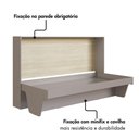 Ver imagem 6 de Cama Retrátil Solteiro 196 cm com Prateleira para Quarto Cor:Cinza Serrano com Carvalho Araguaia