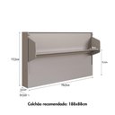 Ver imagem 4 de Cama Retrátil Solteiro 196 cm com Prateleira para Quarto Cor:Cinza Serrano com Carvalho Araguaia