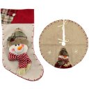 Ver imagem 1 de Dupla Enfeite Natalino Bota E Saia Para Árvore Boneco De Neve