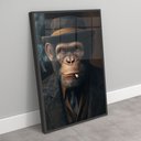 Ver imagem 2 de Quadro Decorativos Chimpanzé Gangster Sala Quarto Casa Escritório