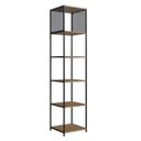 Ver imagem 6 de Kit 2 Estantes Industrial Telada Marrom/Preto/Mel