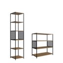 Ver imagem 2 de Kit 2 Estantes Industrial Telada Marrom/Preto/Mel