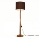 Ver imagem 2 de Luminária de Chão Imperial Base Madeira Detalhe Cobre 160cm Bivolt - Marrom