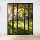 Ver imagem 1 de Porta Sacada de Alumínio 2 Folhas Móveis 210 X 120cm com Fechadura Linha 25
