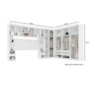Ver imagem 3 de Quarto Modulado Casal Completo De Canto 14 Portas 6 Gavetas Com Ponte De 1,80m Star Branco
