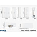 Ver imagem 2 de Quarto Modulado Casal Completo De Canto 14 Portas 6 Gavetas Com Ponte De 1,80m Star Branco