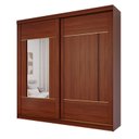 Ver imagem 3 de Guarda-Roupa Casal 229cm 2 Portas de Correr com 2 Espelhos MDF Talin Marrom/Jequitiba
